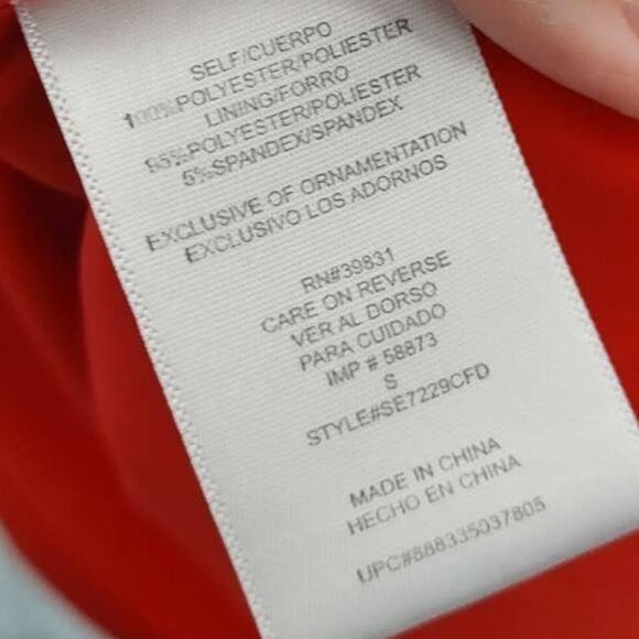 Sam Edelman Babydoll Dress Sleeveless Lace Overlay Small Red - Picture 5 of 5